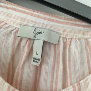 Joie peach / white linen shirt dress